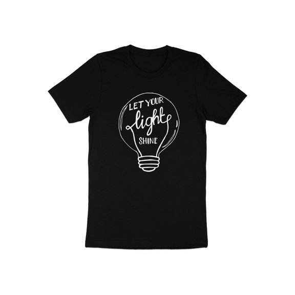 Cool Let Your Light Shine Motivational Inspirational Bulb T-Shirt Mode Art Design Let Your Light Shine Motivational Men Women Kids Tshirt