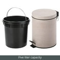 thumbnail image 6 of mDesign Small 1.3 Gal. Round Metal Step Trash Can w/ Liner, Stone Print - Beige, 6 of 8