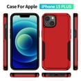 thumbnail image 2 of Feishell Case Fit for Apple iPhone 15 Plus,Military Grade Shockproof Protection Hybrid Armor Double Layer Hard PC + Soft TPU Drop Resistant Anti-Fingerprint Phone Cover,Red+Black, 2 of 8
