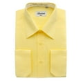 thumbnail image 2 of Berlioni Italy Men's Convertible Cuff Solid Long Sleeve Dress Shirt Lemon, 2 of 2