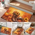 thumbnail image 5 of 2x3 Ft Entryway Area Rug, Orange Western Fall Kitchen Rug Runner Washable Floor Mat, Thanksgiving Pumpkin Sunflower Non Slip Indoor Door Mat Throw Carpet for Bathroom Living Room Bedroom, 5 of 8