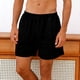 thumbnail image 2 of Pantalones Cortos de Cintura Elástica para Hombre Color Sólido Pantalones Cortos Casuales con Botón Totalmente Abierto para Hombres Primavera Y Verano, 2 of 7