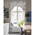thumbnail image 4 of Vintage Spring Floral Swag Valances for Windows, Small Curtains Drapes, Botanical Summer Pink Green Kitchen Window Curtains Over Sink Rod Pocket Window Treatment Valance for Bedroom/Bathroom 56"x36", 4 of 5