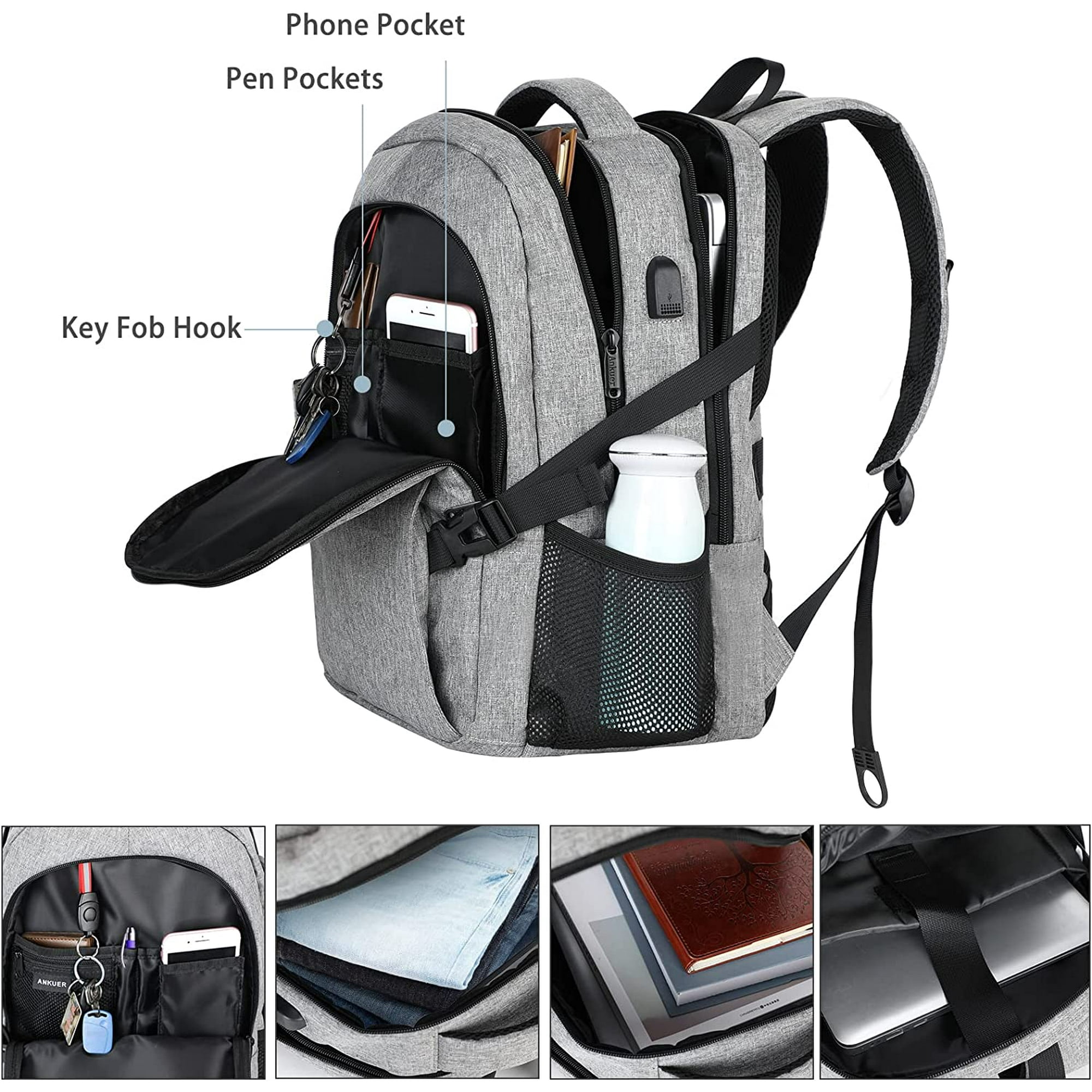 ANKUER Backpacks for Men Women Backpack Fits Up 15.6 in Laptop Backpack for Travel Backpacks with USB Charging Port Work Business Backpack for