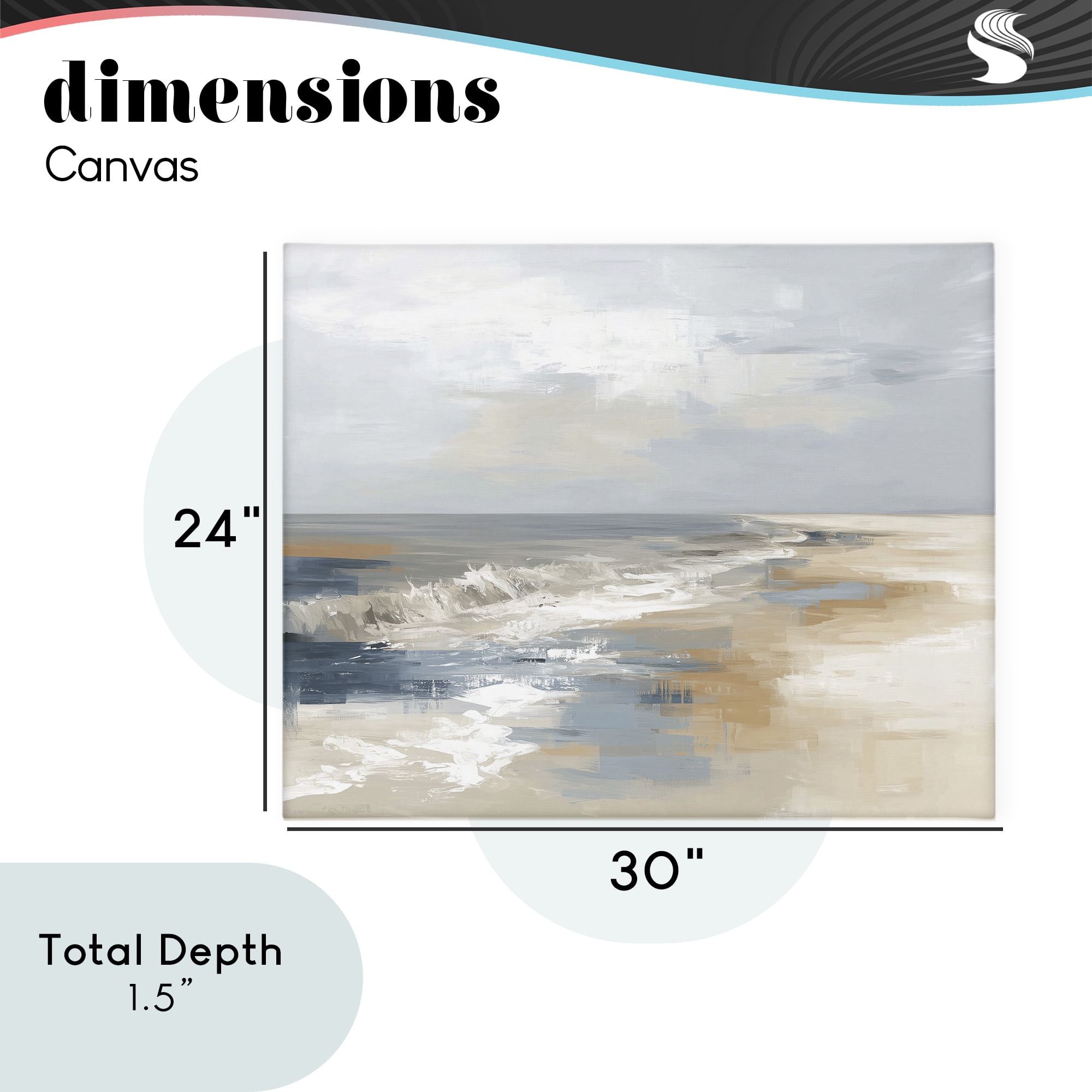 Stupell Industries Tranquil Beach in Neutrals Canvas Wall Art, design by Kim Curinga