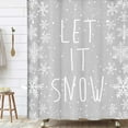 thumbnail image 4 of Christmas Shower Curtain, Winter White Silver Snowflake Xmas Premium Waterproof Fabric Shower Curtain, Silver White Christmas Snowflake Shower Curtain with 12PCS Hooks, 36X70IN, 4 of 6