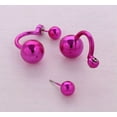 thumbnail image 4 of U8MO 10 Pairs Metallic Color Acrylic Round Double Sided Ear Stud Front Back Earrings-E: Metallic Black, 4 of 8