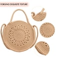 thumbnail image 2 of Bolso de mano para mujer, bolso de mano de verano de paja calado, bolso de mano grande tejido para playa (caqui) Likrtyny Para Estrenar, 2 of 3