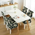 thumbnail image 3 of Floral Print Dining Chair Covers Set of 4 Lovely Tropical Flower and Leaves Pattern Washable Polyester Stretch Slipcovers Removable Seat Protector for Rustic Decor, 3 of 7