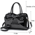 thumbnail image 4 of XiaoBanDeng Shiny Women Handbag Patent Leather Bowknot Purse Charm Glossy Top-Handle Satchel Tote Fashion Shoulder Bag, 4 of 7