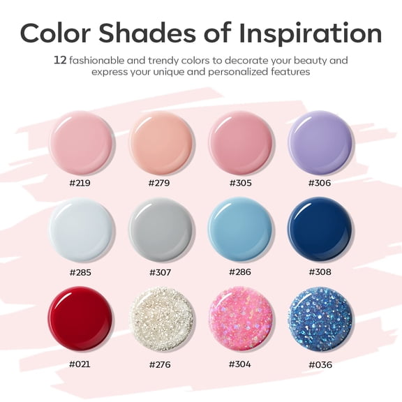 JUNCHI-Poly Extension Gel Kit 12 Colors Poly Nail Set All Seasons Colors Nude Pink Blue Glitter Builder Nail Gel French Manicure DIY Gifts for Women