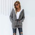 thumbnail image 4 of Knitted Cardigan Ladies Chunky Cardigan Knitted Jackets for Ladies Hooded Jackets Fleece Jacket(L), 4 of 5