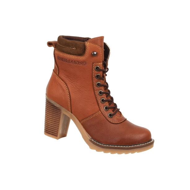 Bota Urbana Entubada Alta De Piel Para Dama SWISSBRAND Pully 570 Miel