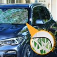 thumbnail image 3 of Yayeee Car Windshield Sun Shade Universal Fit Front Visor Protector, Green Dot Triangles Pattern, 3 of 8