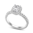 thumbnail image 5 of Eclet Jewels White Gold Over 14K Silver Diamond Ring - 1.48Ct Princess Cut 4-Prong Diamond Ring - One Stone Halo with Multi Diamond Ring for Women's - Special Occasion Ring for Her- Wedding Halo Ring, 5 of 11