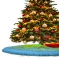 thumbnail image 5 of FabricLA Baby Blue Faux Fur Tree Skirt Cut - 40-Inches with Rounded Edges (No Backing) for Christmas, 5 of 8