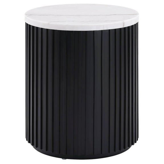 Steve Silver Colvin Round End Table, Black Finish