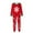 Red, variant on successthop Christmas Pajamas Couples 2 People Snowflakes Long Sleeve Crewneck Pullover Top and Pant Sets with Pockets