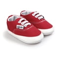 thumbnail image 4 of Baby Canvas Shoes Infant Girls Boys Sneakers Toddler First Walkers Slip On Newborn Crib Shoes(Red,6-12 Months), 4 of 6