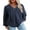 Navy Blue, variant on DOKOTOO Women Hoodies Oversized Drawstring Waffle Hooded Sweatshirt Casual Long Sleeve V Neck Waffle Knit Tops S-2XL