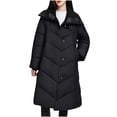 thumbnail image 2 of UPPADA Womens Hooded Long Quilted Coat Maxi Length Long Sleeve Puffer Jackets Warm Padded Coat Thick Winter Outerwear with Pockets,Women Ski Coat Long Black,XXL, 2 of 9