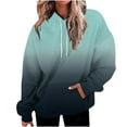 thumbnail image 5 of Dazajoo Plus Size Sweatshirts for Women Long Sleeve Oversized Gradient Color Pullover Hoodies with Pocket 2024 Winter Womens Loose Drawstring Hooded Tops Deals of Today,Sky Blue,M, 5 of 5