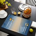 thumbnail image 3 of Navy Blue Ombre Placemats Set of 8, Modern Yellow Gradient Farmhouse Art Placemats for Dining Table, Place Mats for Kitchen Tabletop, Waterproof Wipeable Dining Table Mats Set, 3 of 9