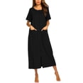 thumbnail image 5 of Ekouaer Women Robes Zipper Front Short Sleeve Full Length Housecoat with Pockets Loungewear, 5 of 6