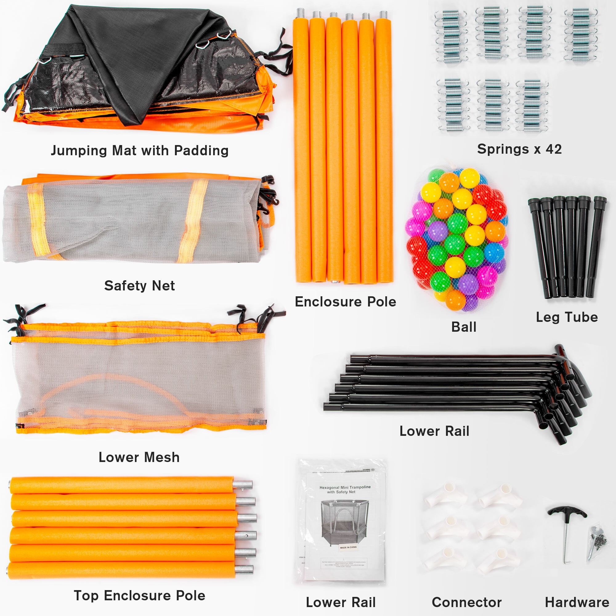 EUROCO 55" Mini Trampoline with Safety Enclosure Net, 4.5FT Indoor & Outdoor Toddler Trampoline with No-Gap Design, Small Trampoline for Kids Easy to Assemble