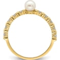 thumbnail image 2 of 14K Yellow Gold Madi K 3-4mm White Button Freshwater Cultured Pearl Cz Ring (Size 4) Made In Canada se2878, 2 of 5