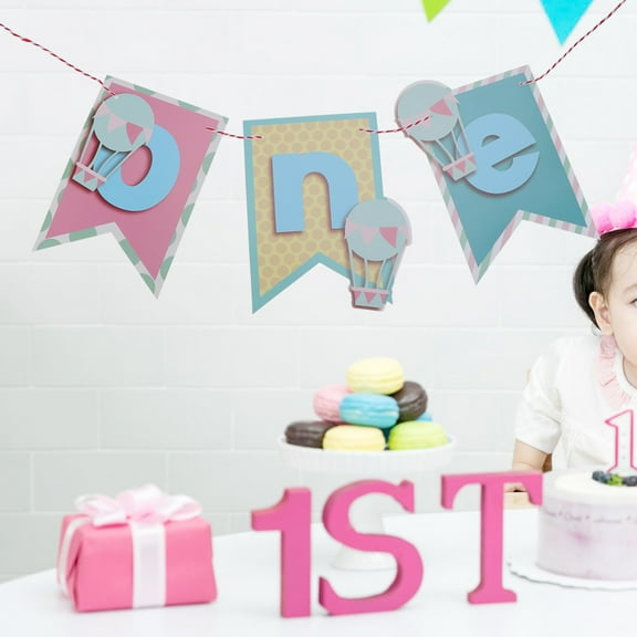 HOMEMAXS  1st Birthday Banner Year-old Chair Decoration Flag Party Supplies Baby