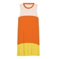thumbnail image 3 of Candy Corn Pattern Spring Summer Dresses for Women Fashion T-shirt Dress Casual Sleeveless Loose Sundress with Pockets, 3 of 5