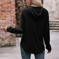 thumbnail image 5 of Aloohaidyvio Tops for Women Womens Fashion Solid V-Neck Button Long Sleeved Hoodie Top, 5 of 5