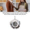 thumbnail image 2 of Natural Abalone Shell Pendant Handmade 3-Layered Flower Necklace Seashell Jewelry Decoration Gift, Mysterious Silver Black Floral Charms, 10.0 x 7.0 in / 25.4 x 17.8 cm, 2 of 9