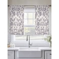 thumbnail image 6 of Haze Blue Leaf Semi Sheer Curtains 45 Inch Length 2 Panels Set, Retro Farmhouse Plant Floral Branch Sheer Kitchen Curtain Privacy Voile Window Curtain for Living Room Bedroom Rod Pocket Drapes, 6 of 7