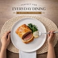 thumbnail image 6 of AmorArc Ceramic Dinnerware Sets for 6, 18 Pieces Handpainted Plates and Bowls Set with Rustic Terracotta Underside, Scratch Resistant Stoneware Dishes Set, Dishwasher & Microwave Safe,Light Beige, 6 of 9