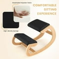 thumbnail image 4 of Ergonomic Kneeling Chair, Wooden Posture Chair W/Extra Padding for Back Neck Pain Relief & Improving Posture, Rocking Meditation Stool W/Knee Support for Home Office (Black), 4 of 11