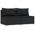 thumbnail image 3 of vidaXL 3 Piece Patio Lounge Set with Cushions Black Poly Rattan, 3 of 8