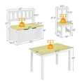 thumbnail image 3 of Costway 4 PCS Kids Wooden Activity Table & Chairs Set with Storage Bench Study Desk Natural, 3 of 10