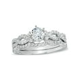 thumbnail image 3 of His and Hers Wedding Ring Set Matching Women's Infinity Style Men's Titanium  Engagement Set, 3 of 8