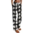 thumbnail image 6 of Satingcolo Halloween Pajama Pants Women Cute Funny Print Pajamas Casual Elastic Waist Palazzo Pants Fall Pajamas, 6 of 6