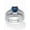 Blue Sapphire, variant on PalmBeach Jewelry Princess Cut Two Piece Bridal Set Cubic Zirconia or Created Blue Sapphire in Platinum Plated .925 Sterling Silver