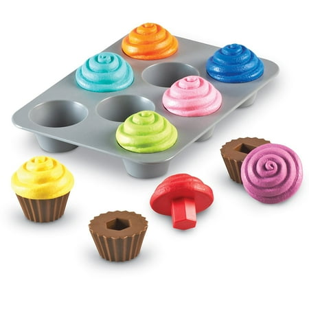 Learning Resources Smart Snacks Shape Sorting Cupcakes, Fine Motor Toy, Ages