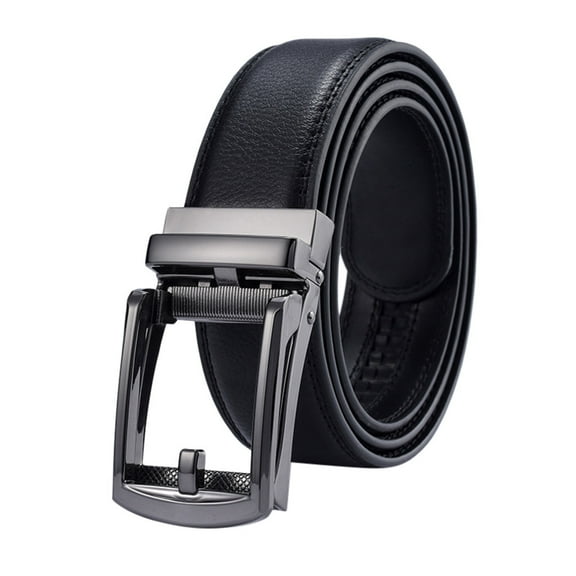 Holloyiver Perfect Fit Ratchet Leather Belt Men’s Belt Leather Thick Alloy Prong Buckle Work Dress Belt for Men Black