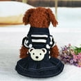 thumbnail image 5 of Pet Dog Striped Jeans Jumpsuits Hoodie Coat Jacket Overalls Clothes Apparel, 5 of 8