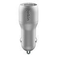 thumbnail image 5 of Belkin BOOSTCHARGE 24W Dual USB-a Car Charger with Braided Lightning Cable Fast Charging for Apple iPhone 14, iPhone 13, Samsung Galaxy AirPods Silver, 5 of 9