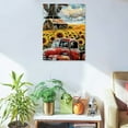 thumbnail image 5 of FCXZI Rustic Red Truck Canvas Wall Art Farmhouse Country Old Barn Windmill Painting Sunflower Pictures Decor Modern Framed Prints Artwork for Home Bathroom Bedroom Living Room Office  12x16in, 5 of 5