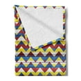 thumbnail image 2 of Chevron Soft Flannel Fleece Throw Blanket, Chevron Shapes in Retro Colors Simple Geometrical Coat of Arms, Cozy Plush for Indoor and Outdoor Use, 50" x 70", Blue Green Red, by Ambesonne, 2 of 5