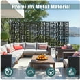 thumbnail image 5 of MAYEERTY 2-Piece 72×47" Outdoor Black Metal Privacy Panel Screen for Backyard & Garden, Geometric Maze Pattern, 5 of 9