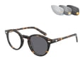 thumbnail image 5 of Black Tortoiseshell Photochromic Gray Vintage Bifocal Reading Glasses 1.50 Classic Round Sunglasses Presbyopic Eyeglasses Acetate Readers +1.50 for Men and Women UV, 5 of 6